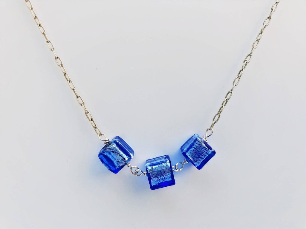 Venetian glass cube necklace