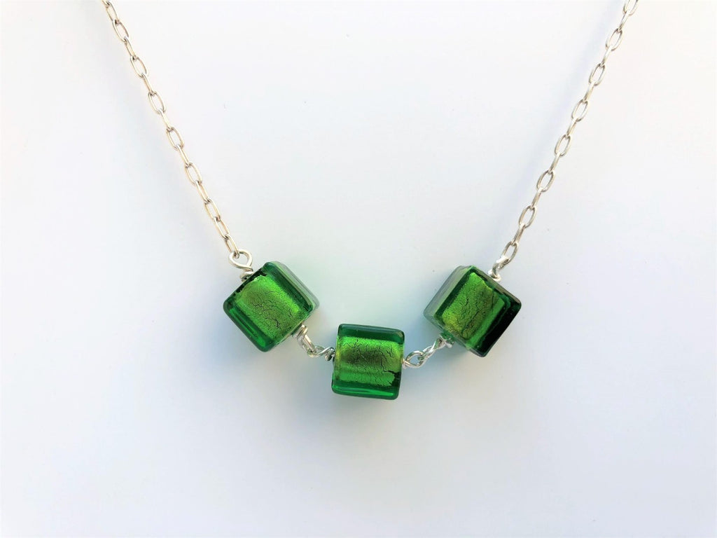 Venetian glass cube necklace